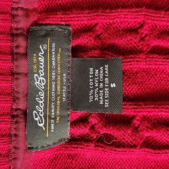 Dark red knitted sweater Small 70%cotton - Picture 5 of 7